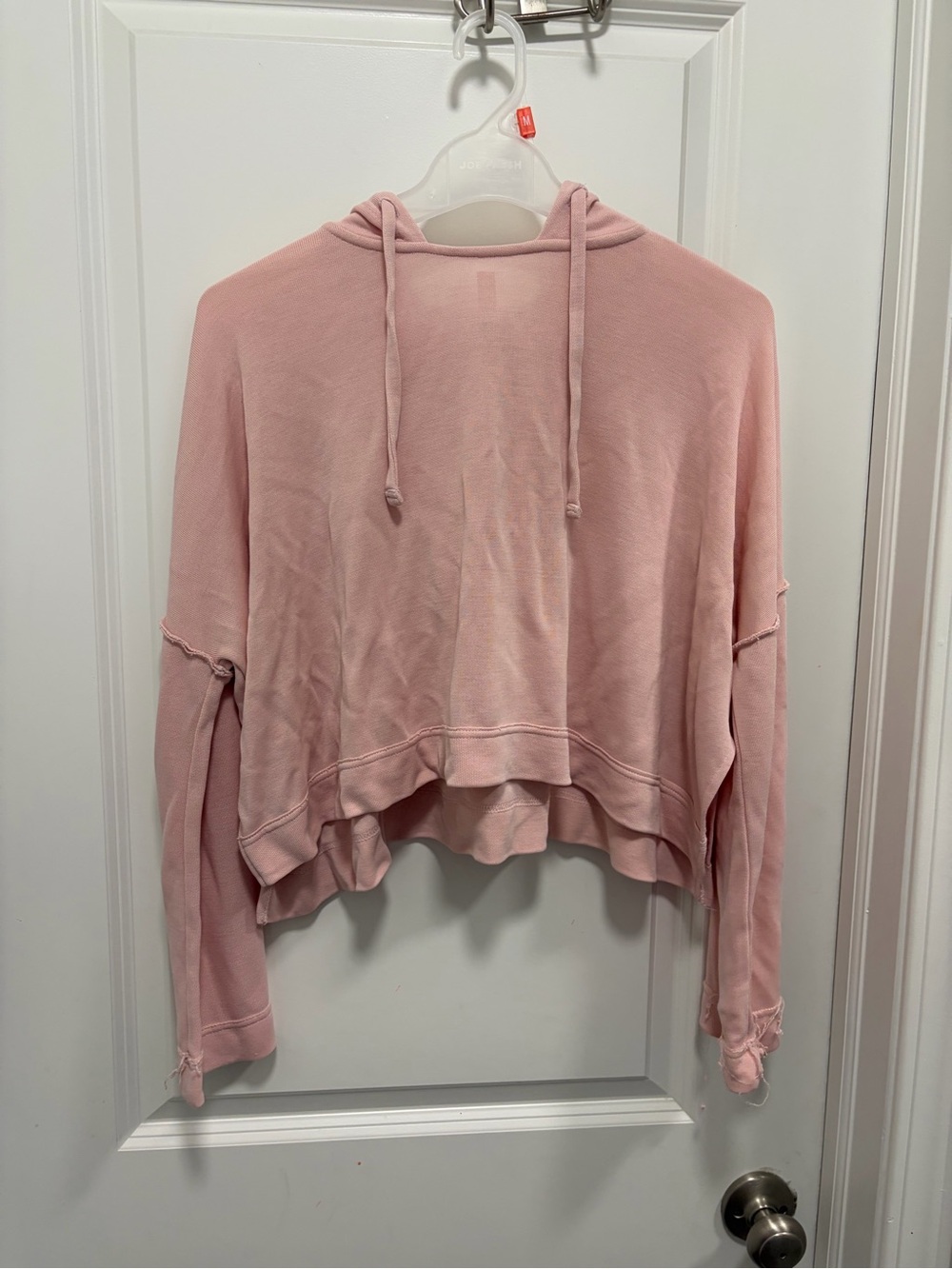 Free People Movement Women's Cropped Pullover Hooded Shirt So Soft Pink See Pics